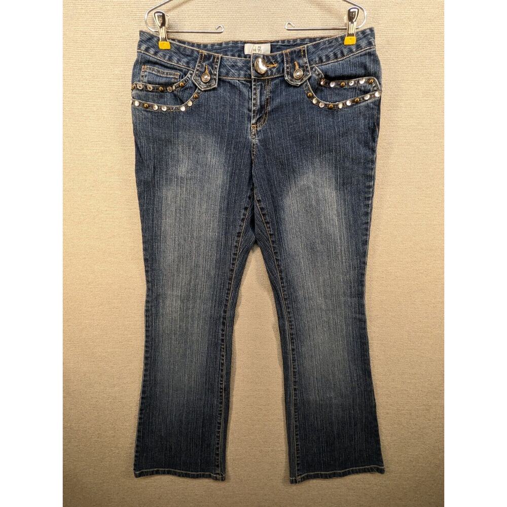 Metro 7 Blue Jeans Size 12 Boot Cut Embellished -0224C150